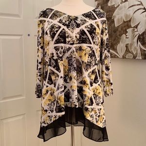 COPY - Style & Co Geometric & Floral Chiffon Hem Tunic